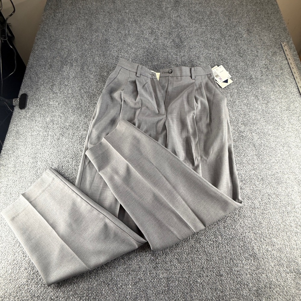 Liz Claiborne Liz Sport Mens Grey Pleated Trousers 24850401BB Size 14 NWT
